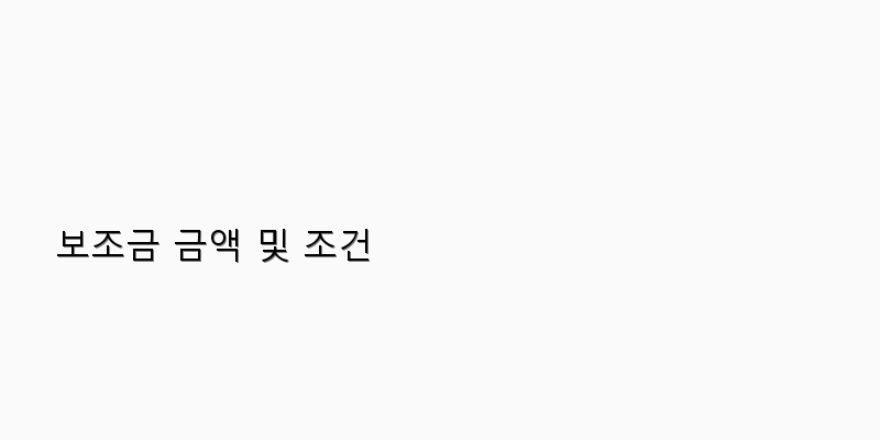 보조금 금액 및 조건 이미지
