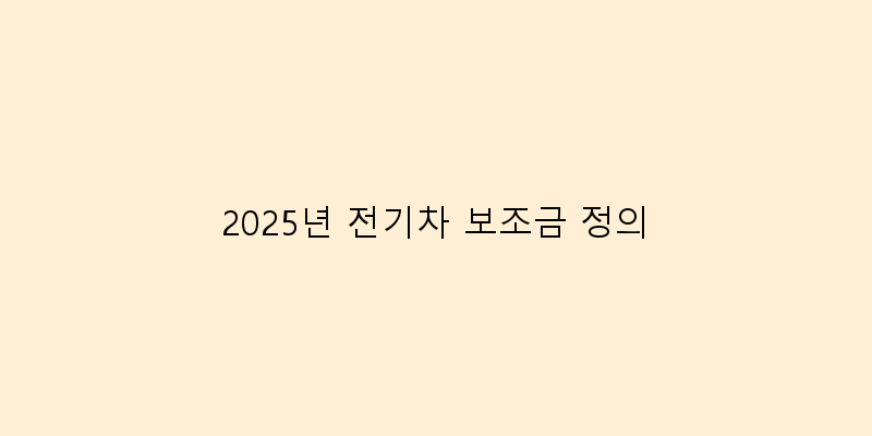 2025년 전기차 보조금 정의 이미지